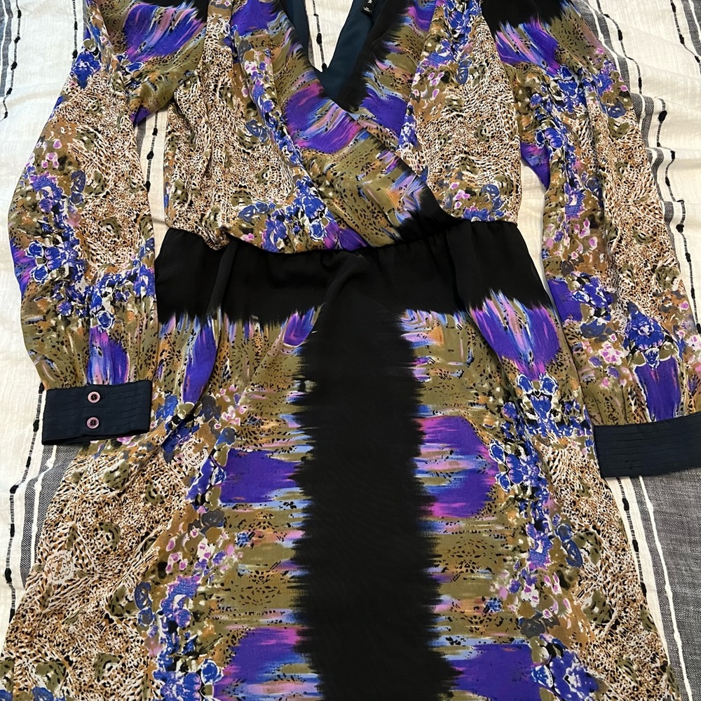 Incredible details Mini dress with sheer sleeve